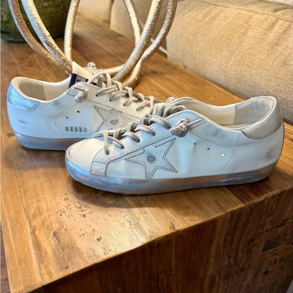 Golden Goose White and Silver Women’s Shoes